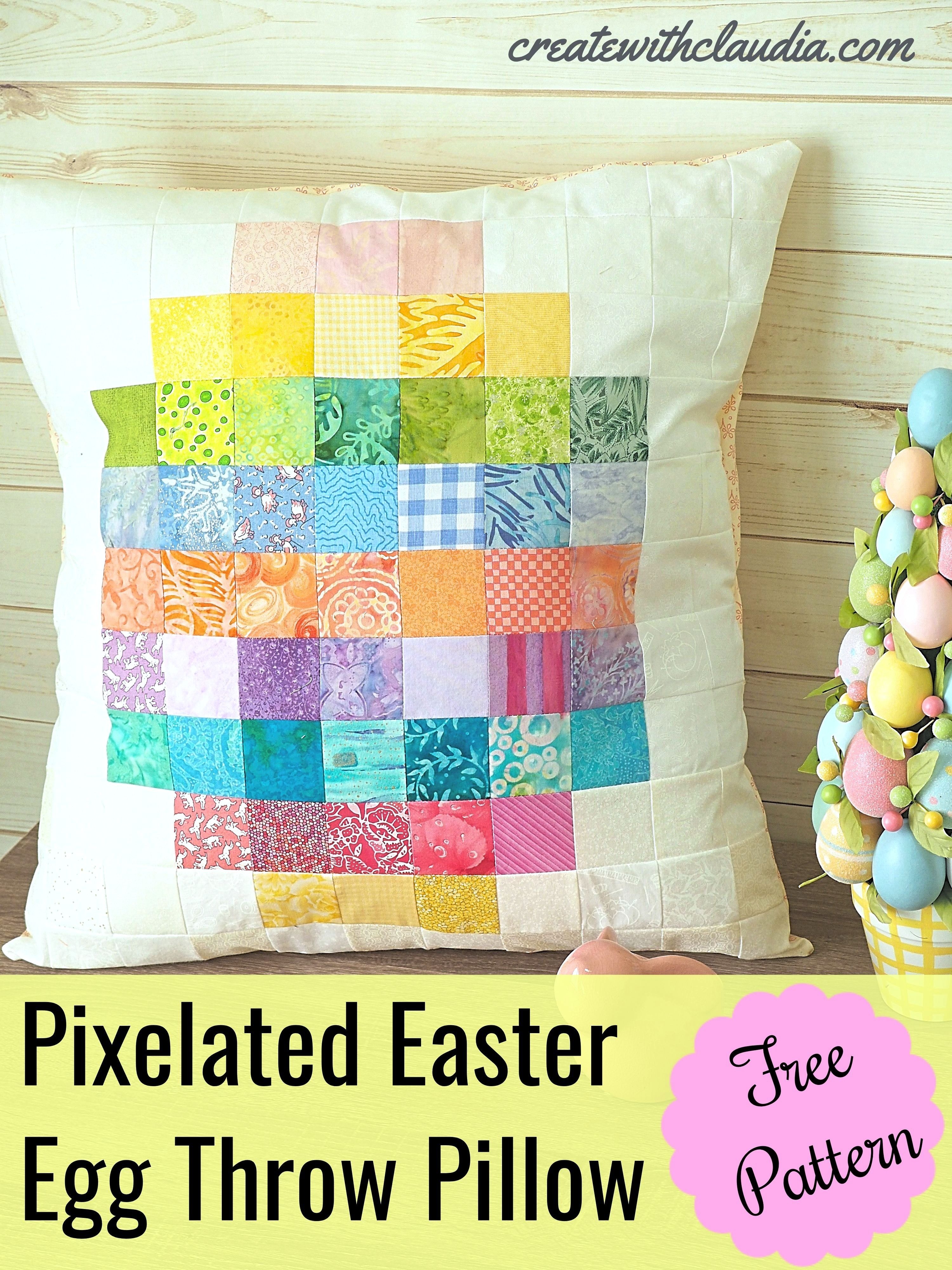 Sewing Tutorial Pixelated Easter Egg Throw Pillow Sewing