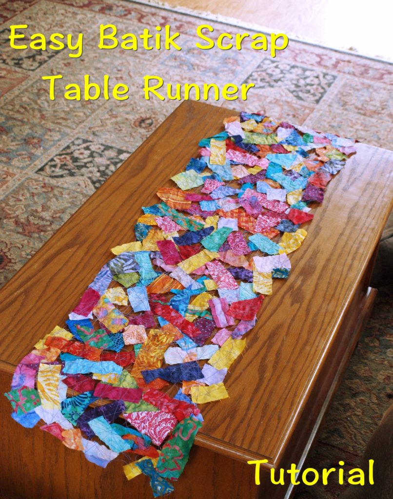 Batik Scrap Fabric Table Runner - createwithclaudia.com
