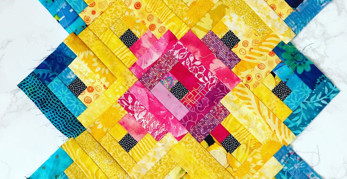 A miniature log bin quilt top at www.createwithclaudia.com