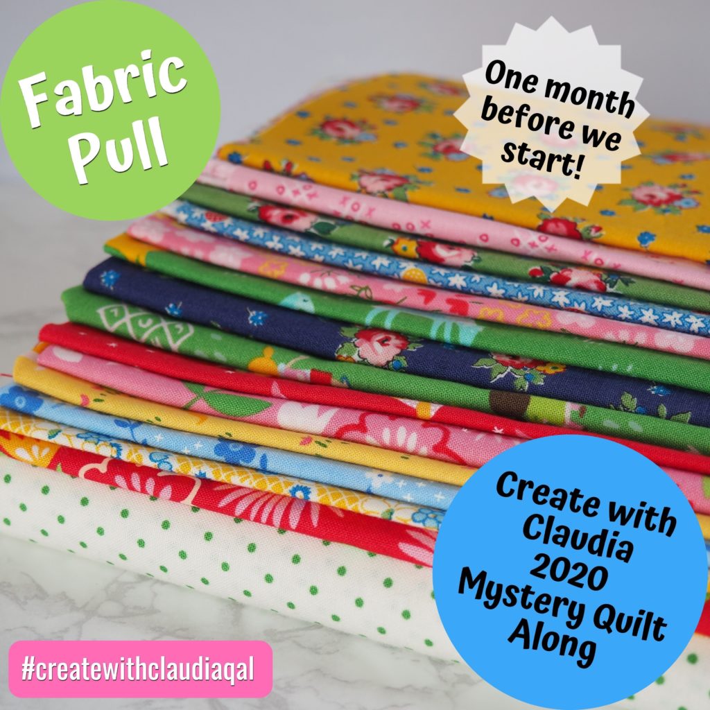 Create with Claudia 2020 Mystery Quilt Along Fabric Pull