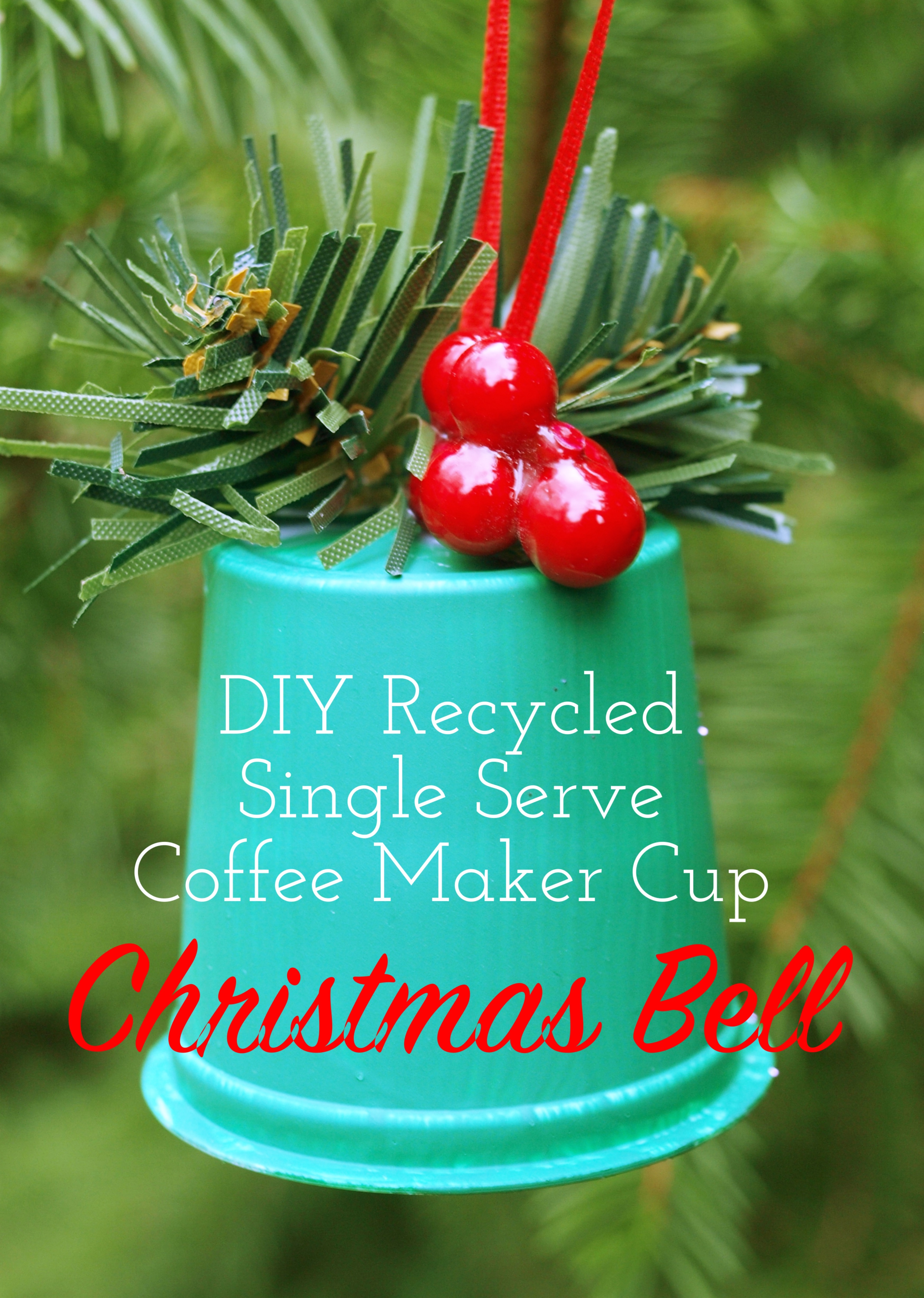 DIY Recycled Single Serve Christmas Bell - createwithclaudia.com