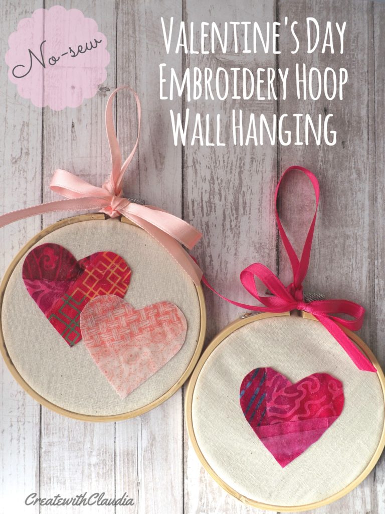 No-sew Valentine's Day Embroidery Hoop Patchwork Wall Hanging
www.createwithclaudia.com