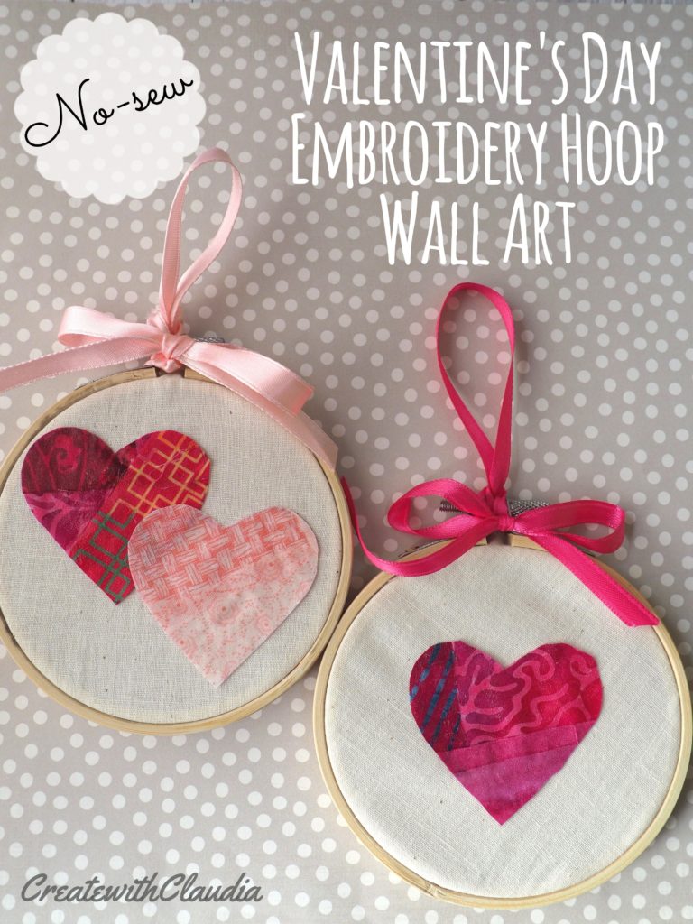 No-sew Valentine's Day Embroidery Hoop Patchwork Wall Hanging
www.createwithclaudia.com