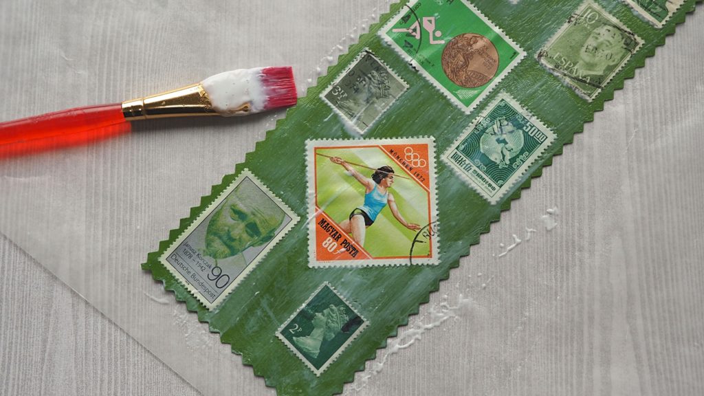 Recycled Postage Stamp Greeting Card DIY Tutorial