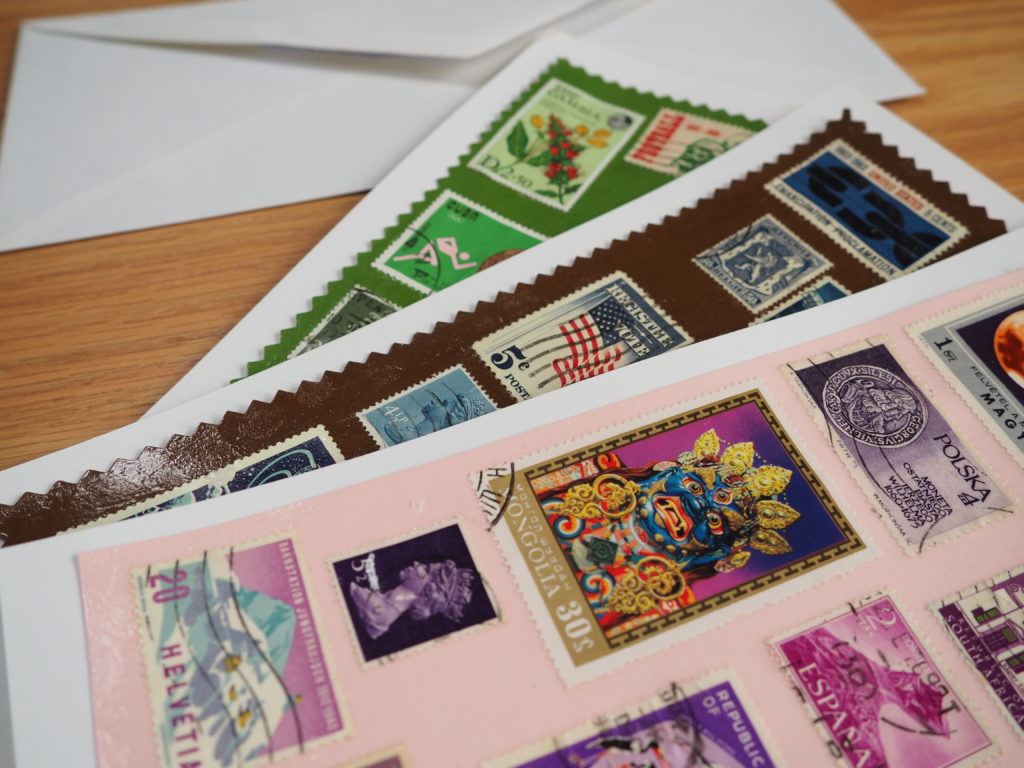 Recycled Postage Stamp Greeting Card DIY Tutorial