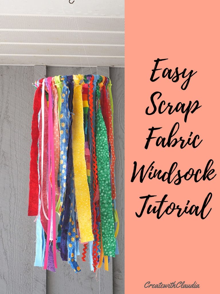 Easy Scrap Fabric Windsock Tutorial - Create with Claudia