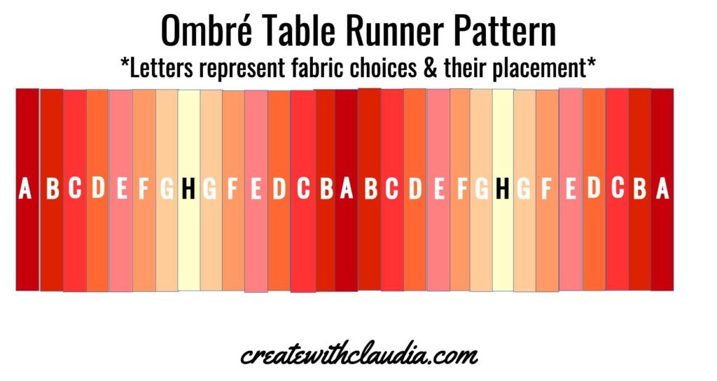 Ombré (Gradient) Quilt-As-You-Go Table Runner Tutorial - createwithclaudia.com