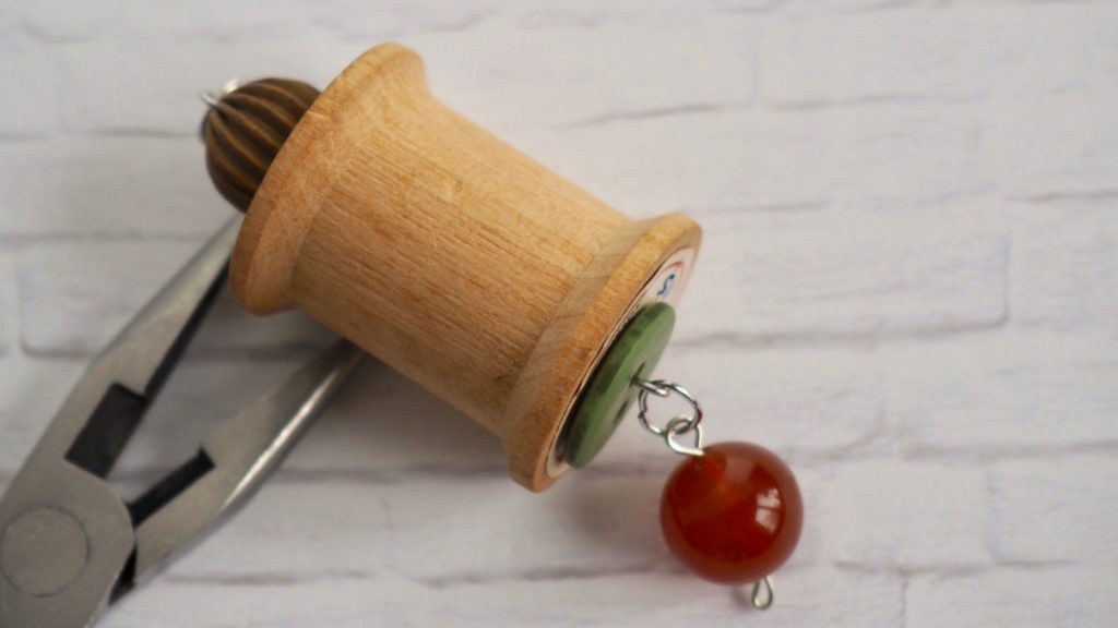 Vintage Wooden Spool and Bead Pendant Jewelry Making Tutorial - createwithclaudia.com