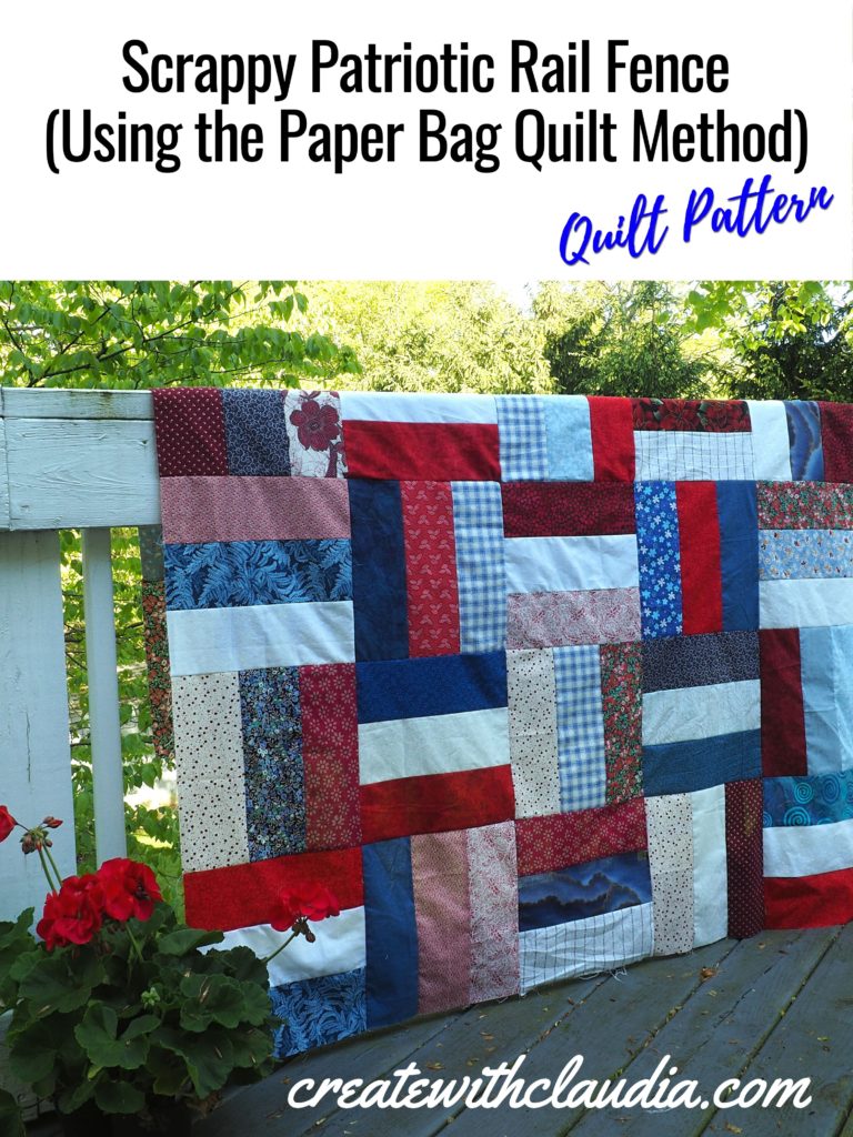 Make your quilting fun with this liberating and unique way of making a scrap quilt.  It's easy with the Paper Bag Method. Free quilt pattern included. - createwithclaudia.com