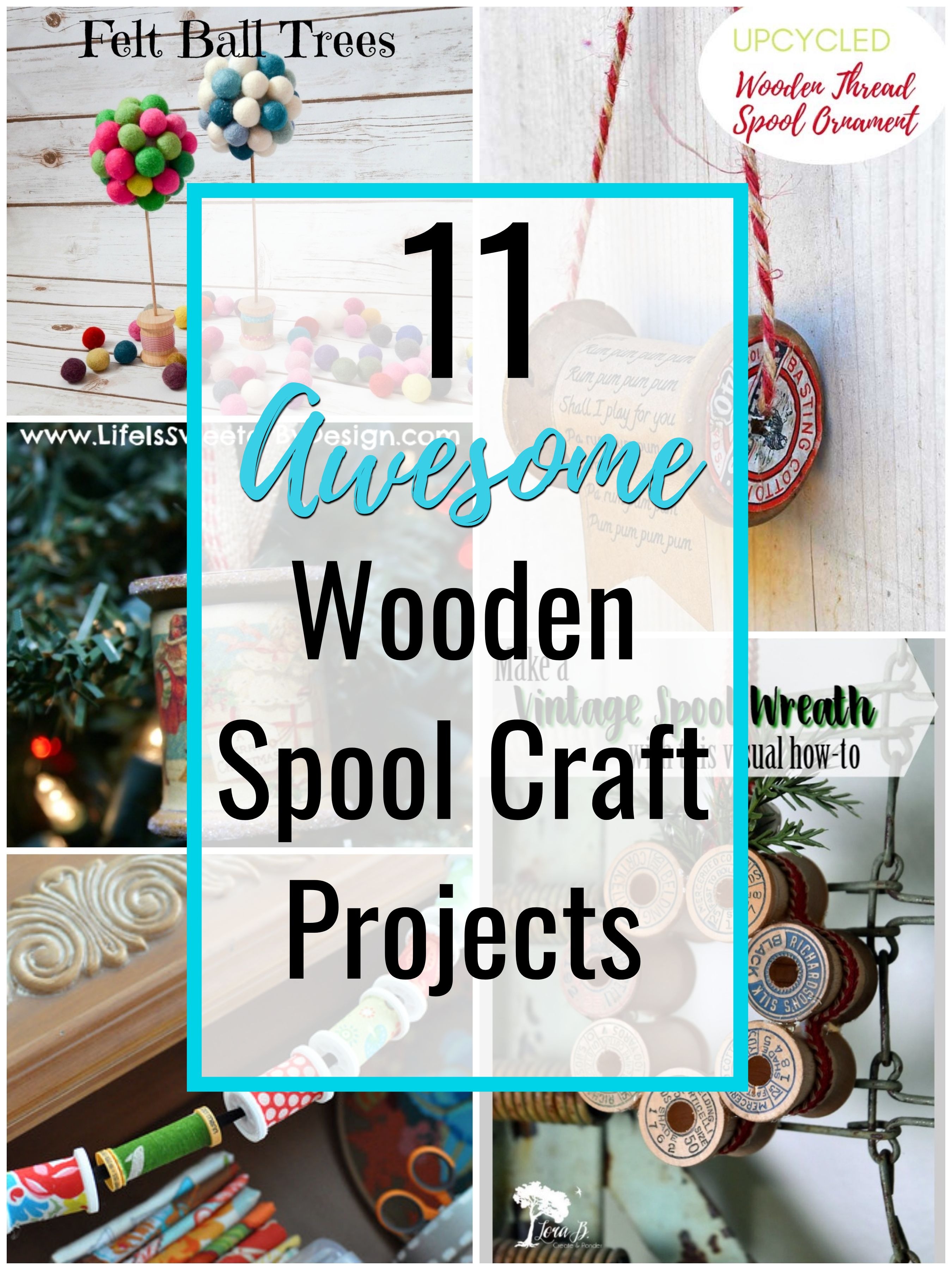 Make Vintage Inspired Christmas Decor with Wooden Spools 