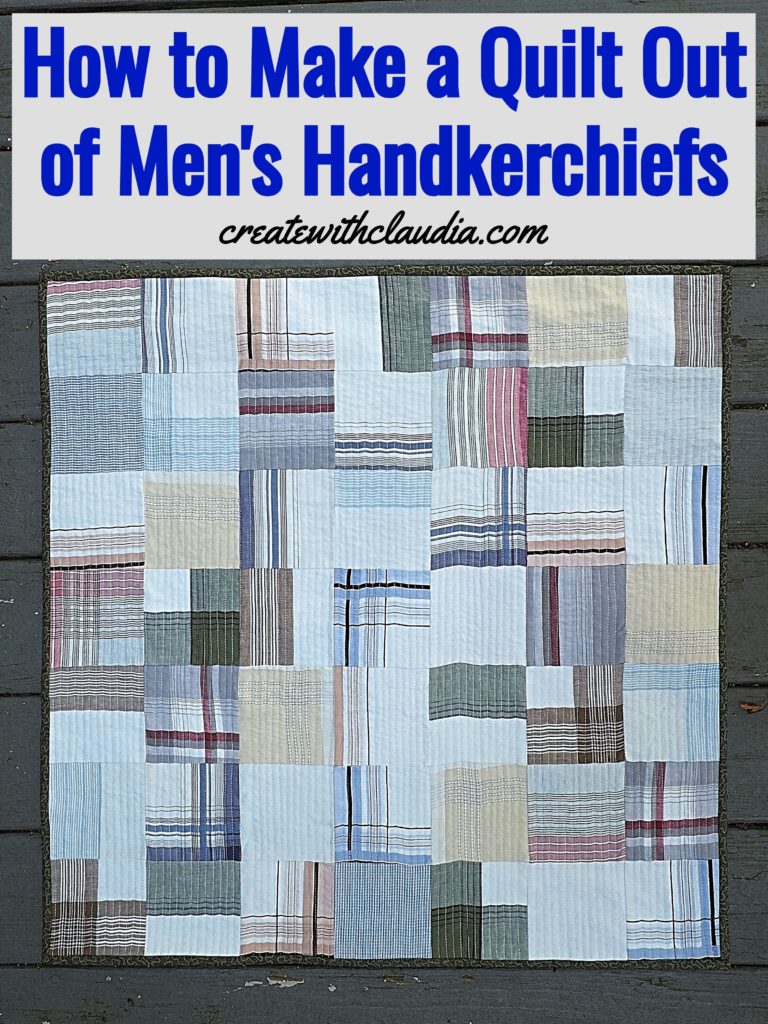 Men's Handkerchief Memory Quilt Tutorial - Free Pattern