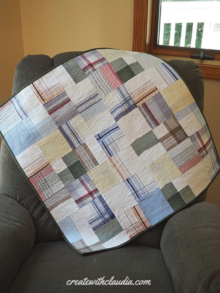 Men's Handkerchief Memory Quilt Tutorial - Free Pattern