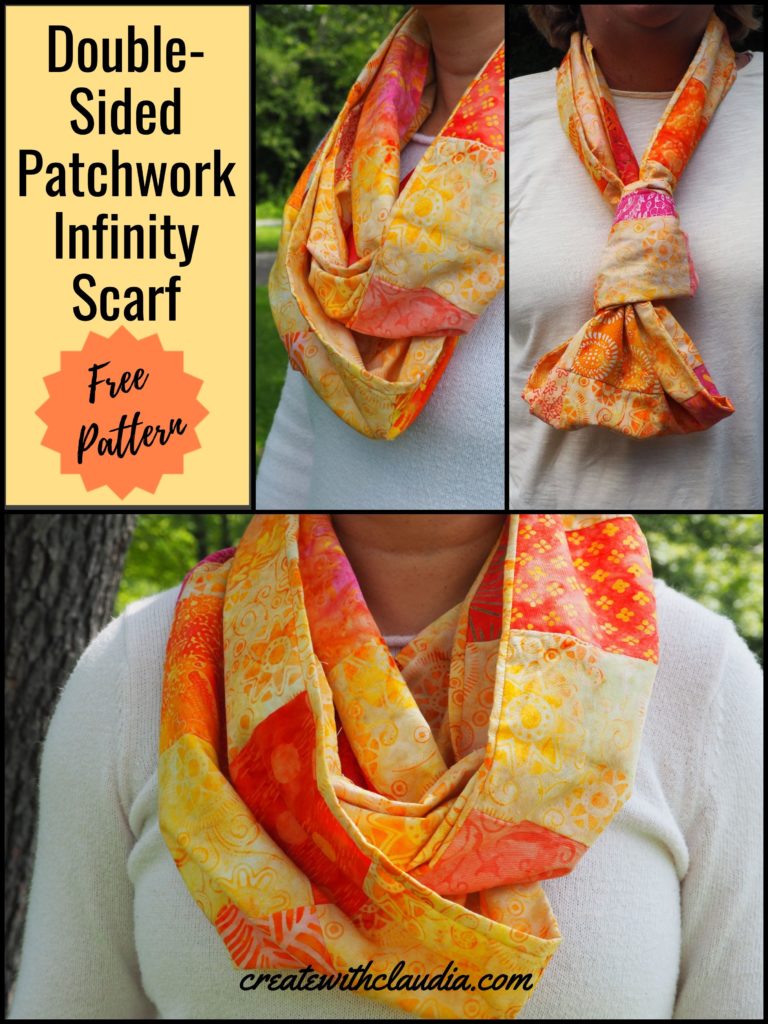 Patchwork Infinity Scarf Pattern Create with Claudia