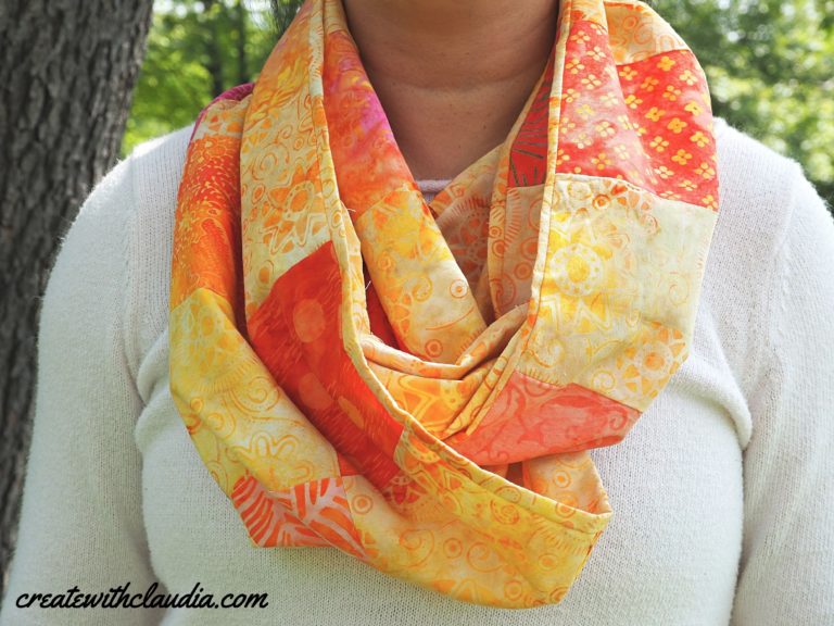 Patchwork Infinity Scarf Pattern - Create with Claudia