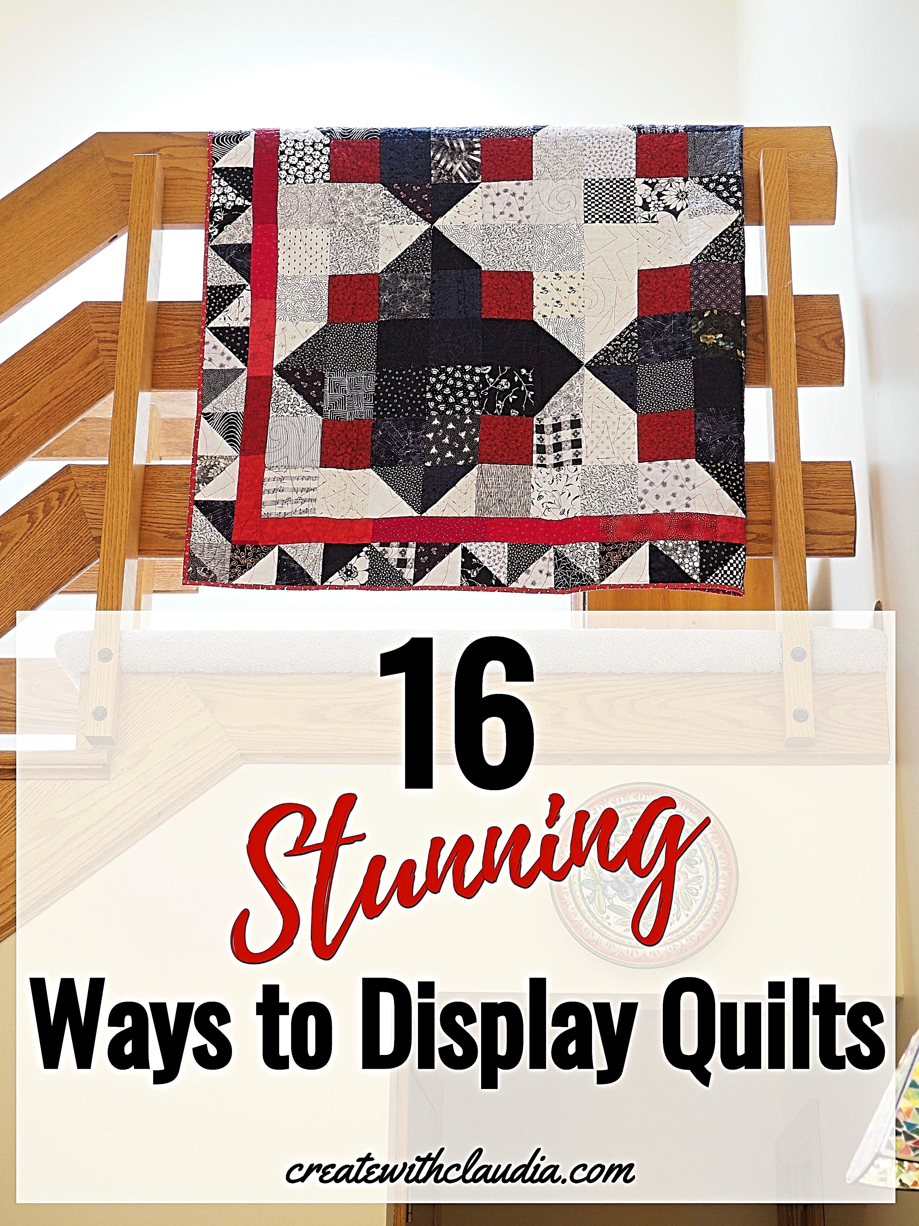 Need some quilt hanging ideas? Using dowel rods is one of many