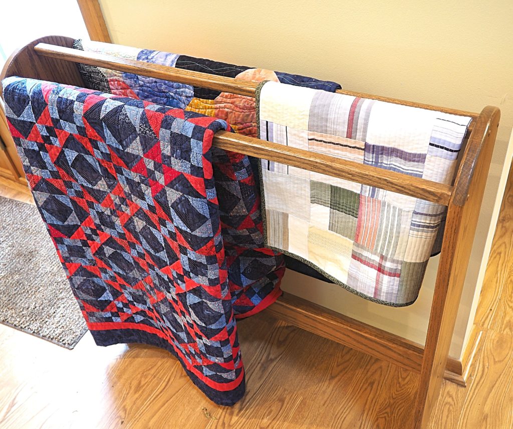 Floor quilt racks are a nice way to show off multiple quilts