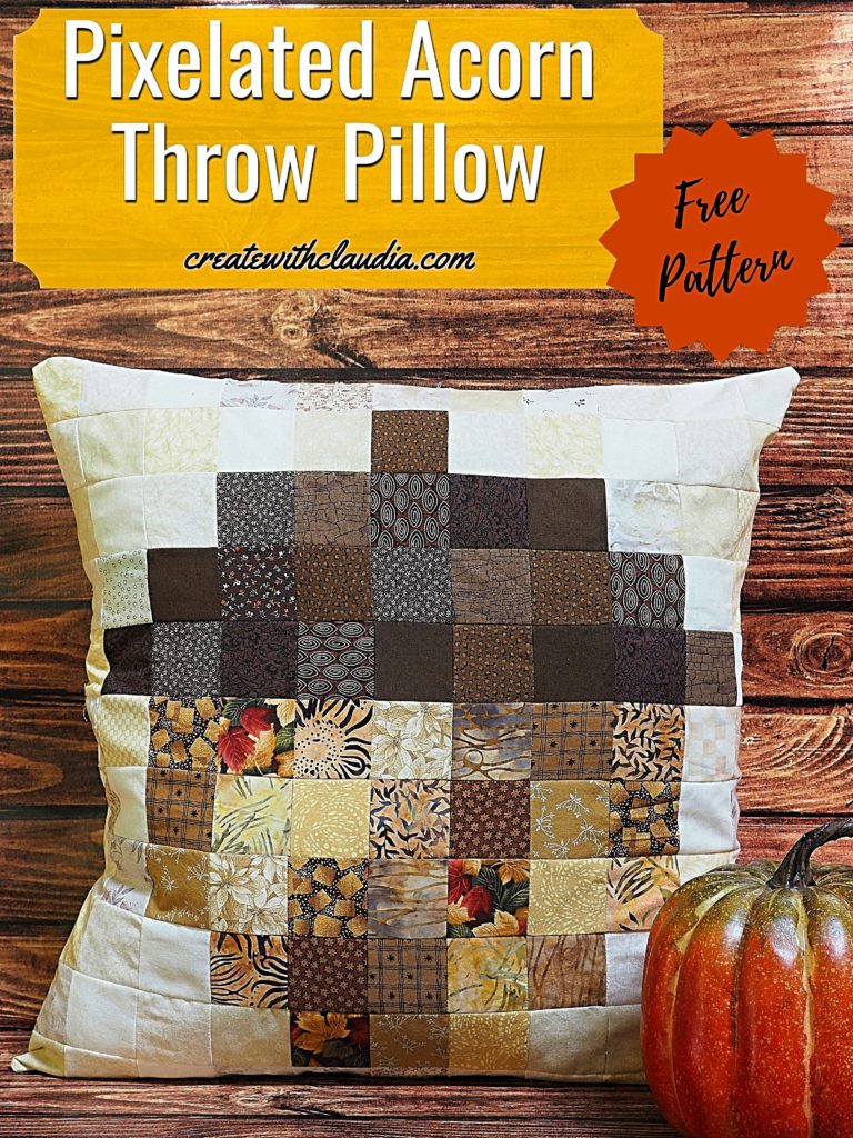 Pixelated Acorn Pillow Pattern