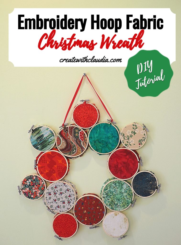 Embroidery Hoop Fabric Christmas Wreath