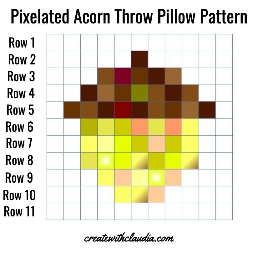 Pixelated Acorn Pillow Pattern