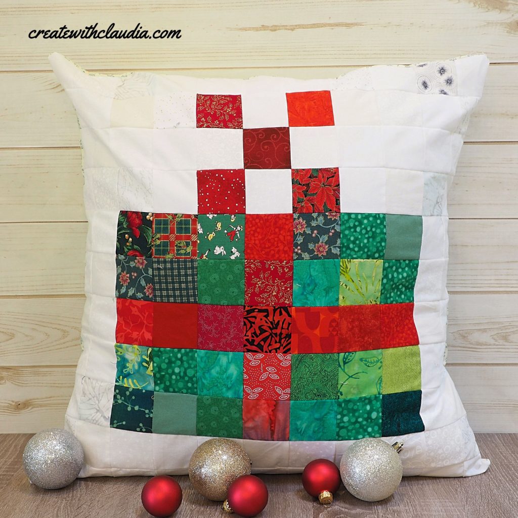 Pixelated Christmas Gift Pillow Pattern