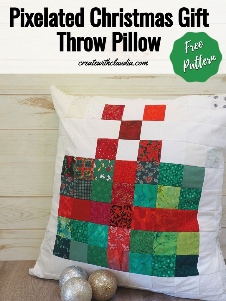 Christmas Pixelated Throw Pillow 