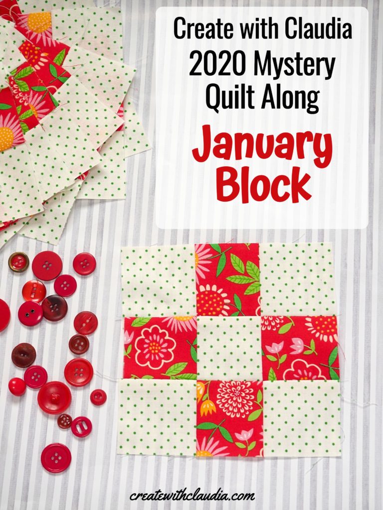 Create with Claudia 202 Mystery Quilt Along January Block #createwithclaudiaqal