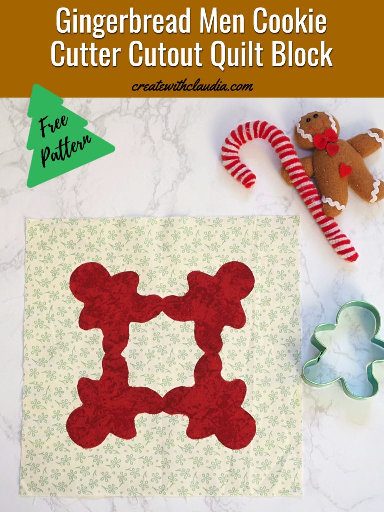 Gingerbread Cookie Cutter Cutout Quilt Block Tutorial