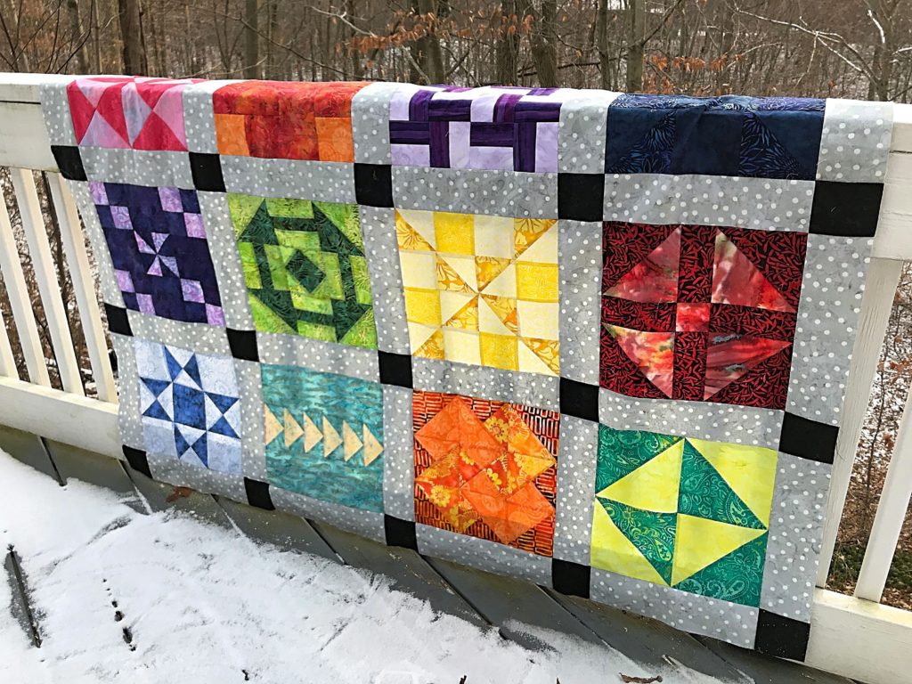 Finished quilt top for the patterns by jen 2019 monthly quilt along