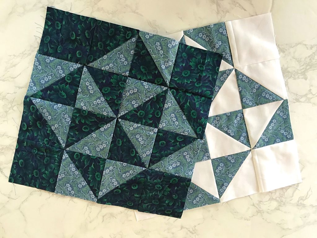 February Monthly Color Challenge Quilt Block - Both Versions