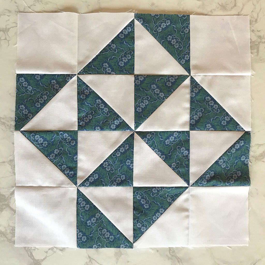 February Monthly Color Challenge Quilt Block in white