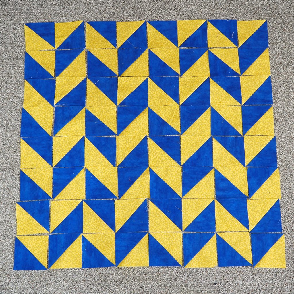 The classic herringbone half square triangle pattern