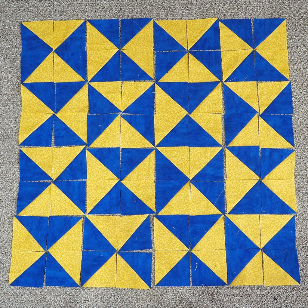 The hourglass, another classic half square triangle pattern.