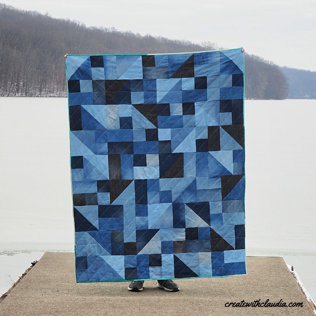 Pattern for Denim Rails Recycled Denim Jeans Quilt 