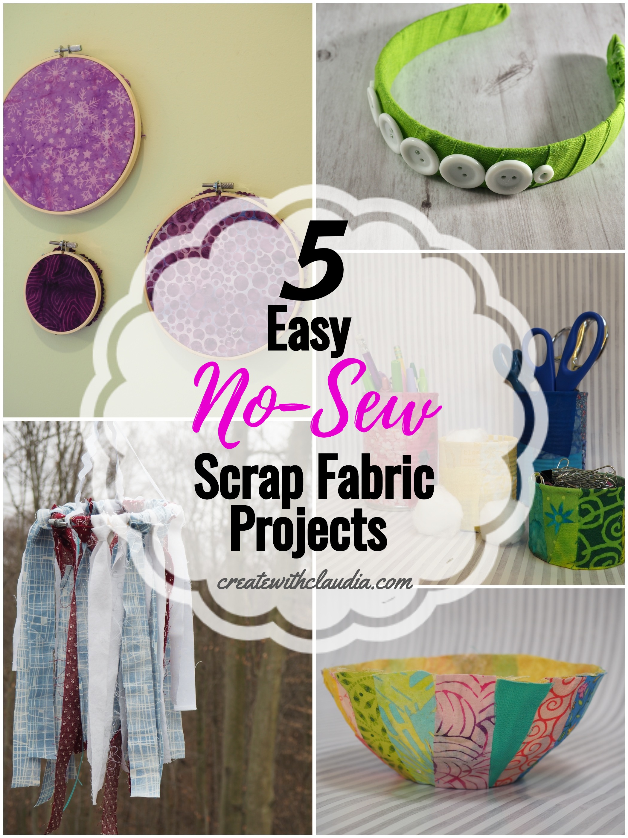 Easy No-Sew Scrap Fabric Projects - Create with Claudia