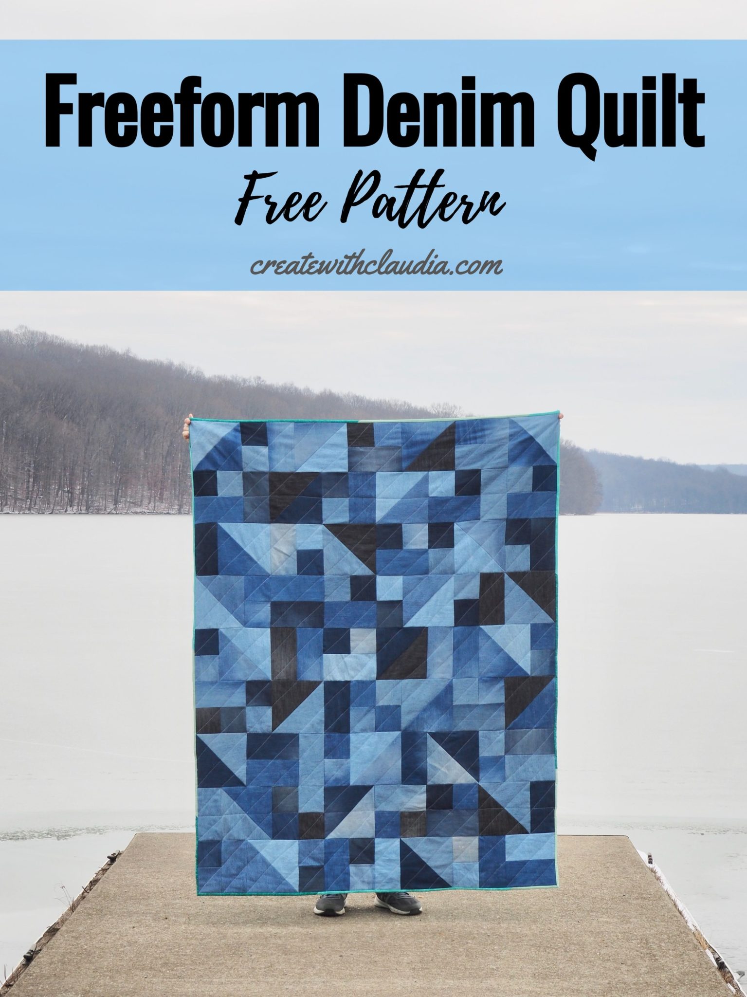Freeform Denim Quilt Pattern Create with Claudia
