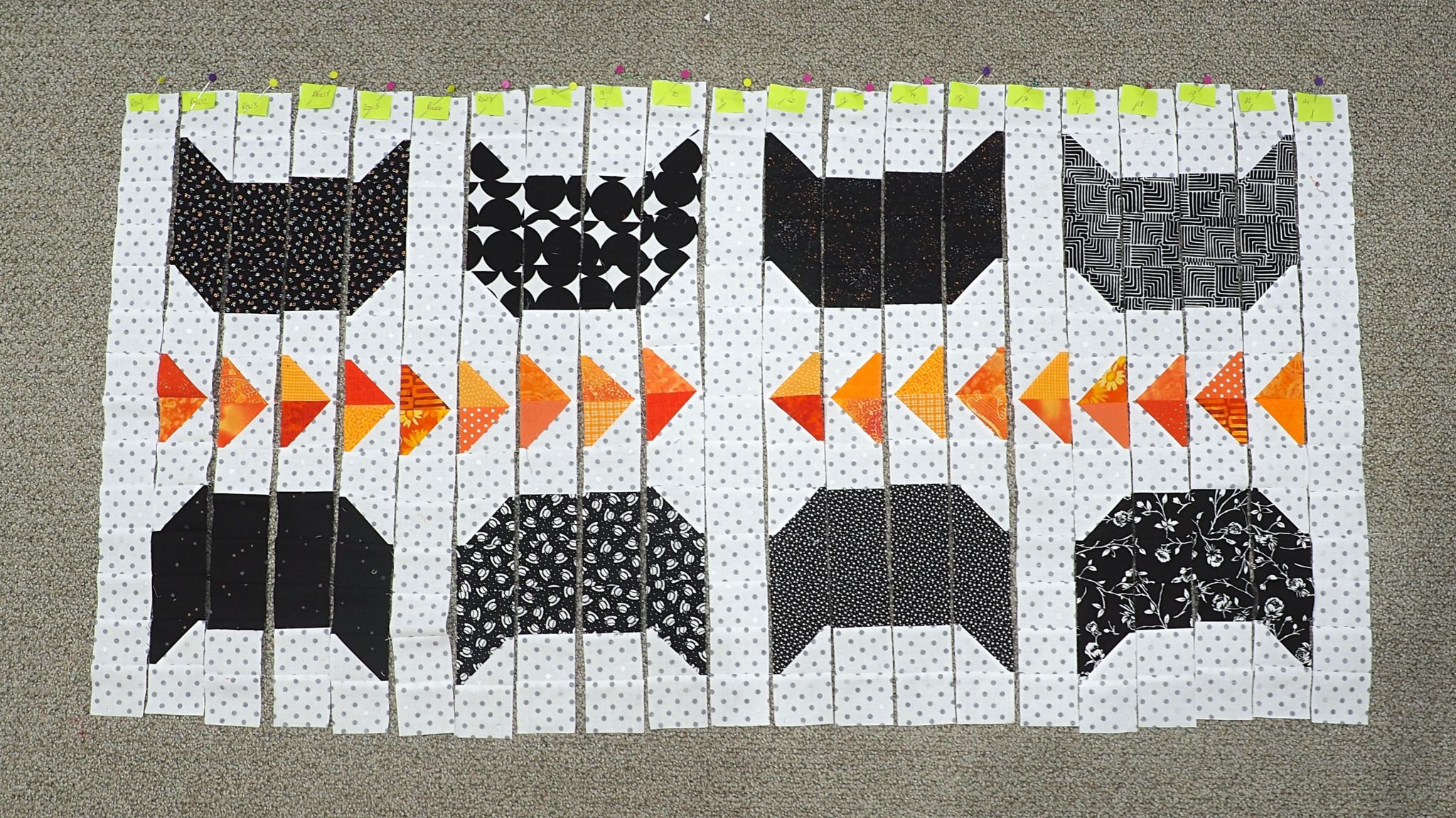 Halloween Cats Table Runner Pattern Create with Claudia