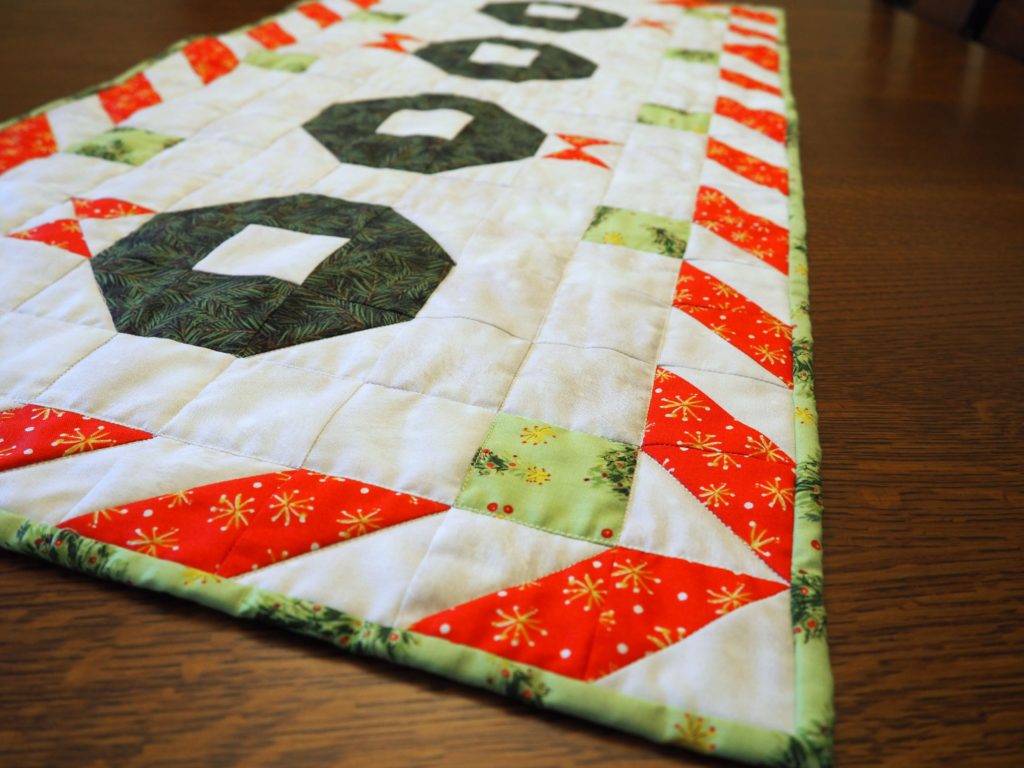 Christmas Wreath Quilted Table Runner Pattern