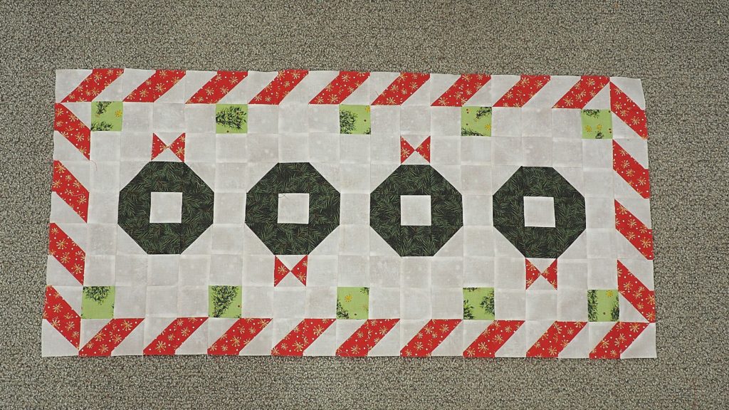 Christmas Wreath Quilted Table Runner Pattern