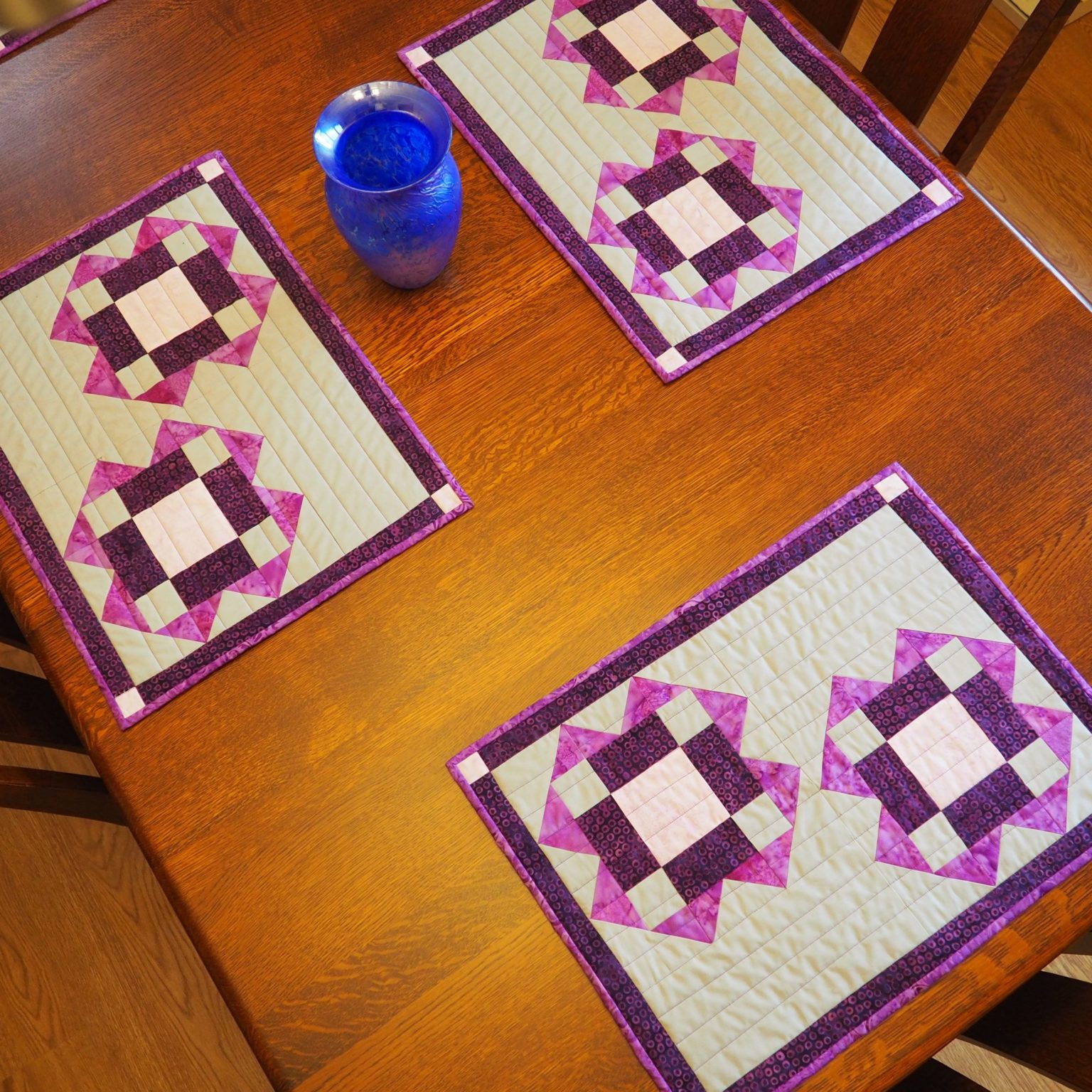 Quilted Batik Placemats Pattern Winter Skies Create with Claudia