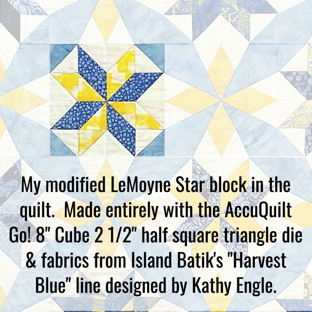 AccuQuilt GO! LeMonyne Star-9 Finished Block on Board Fabric Cutting Die  for Quilting, Sewing, Crafting, and DIY Projects Like Table Runners, Wall