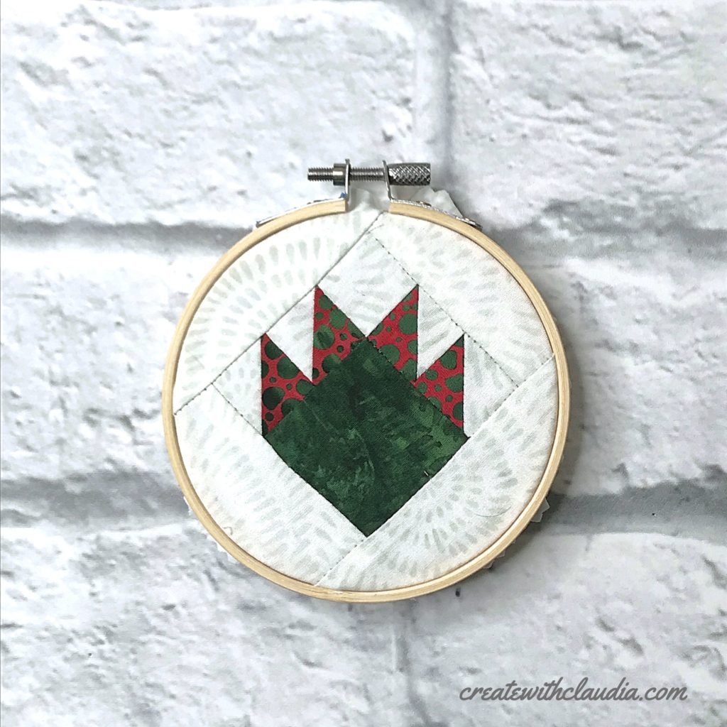 Mini Quilt Block Embroidery Hoop Ornaments Tutorial