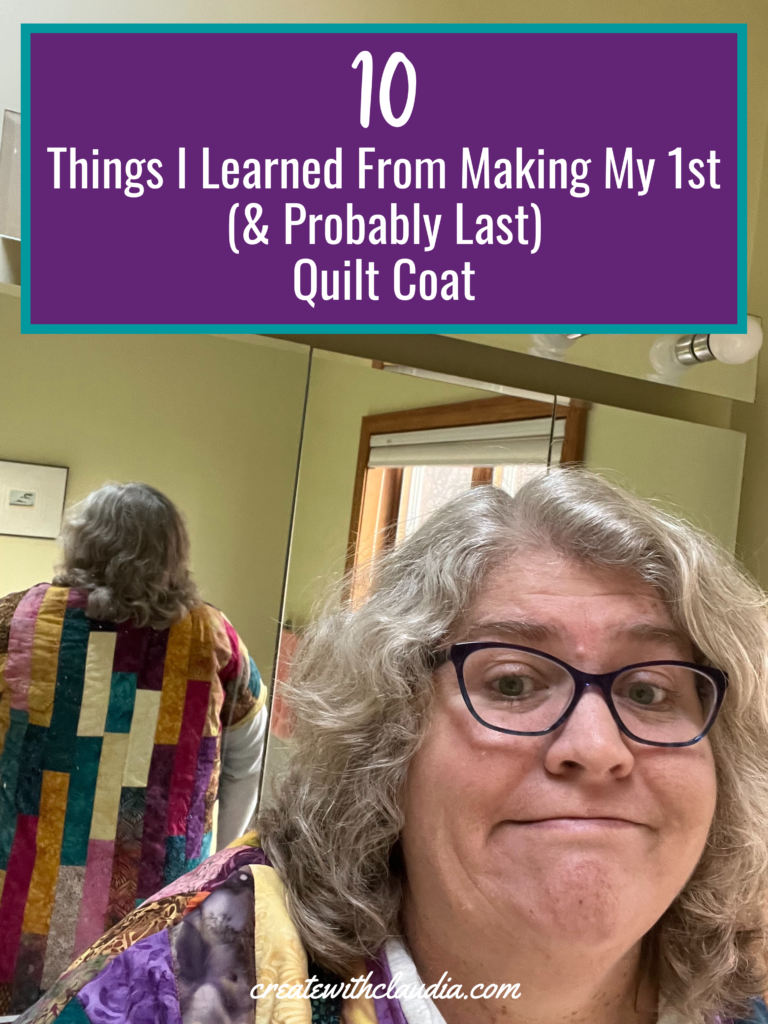 10 things I learned making my first (and probably last) quilt coat