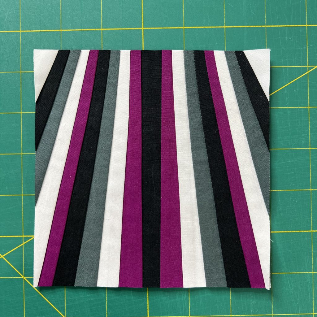 Radiant Strips Paper Pieced Quilt Block & Mini Quilt