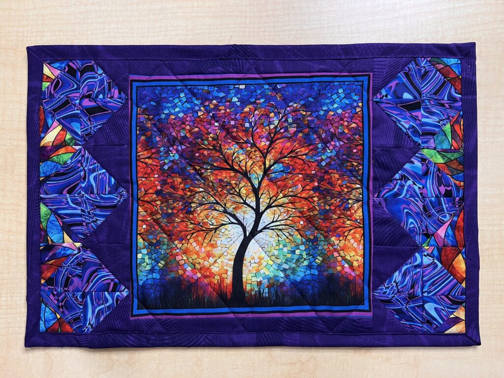 easy placemats from a fabric panel